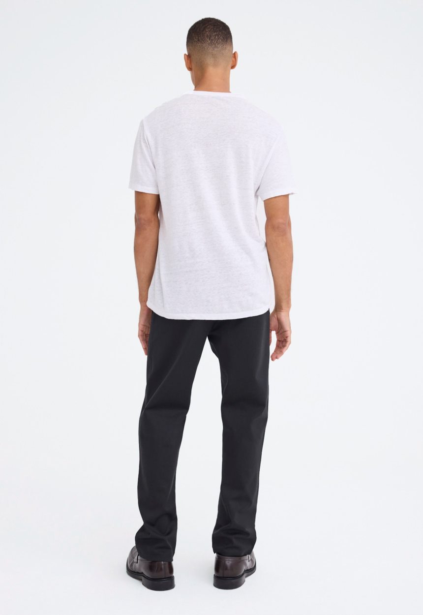 Jac + Jack Line Linen Tee - White